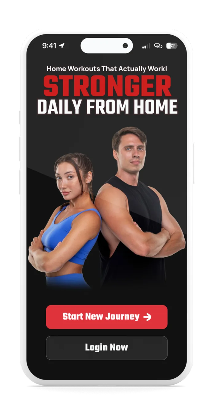 BodyTune app home screen with daily steps, water intake and calorie progress